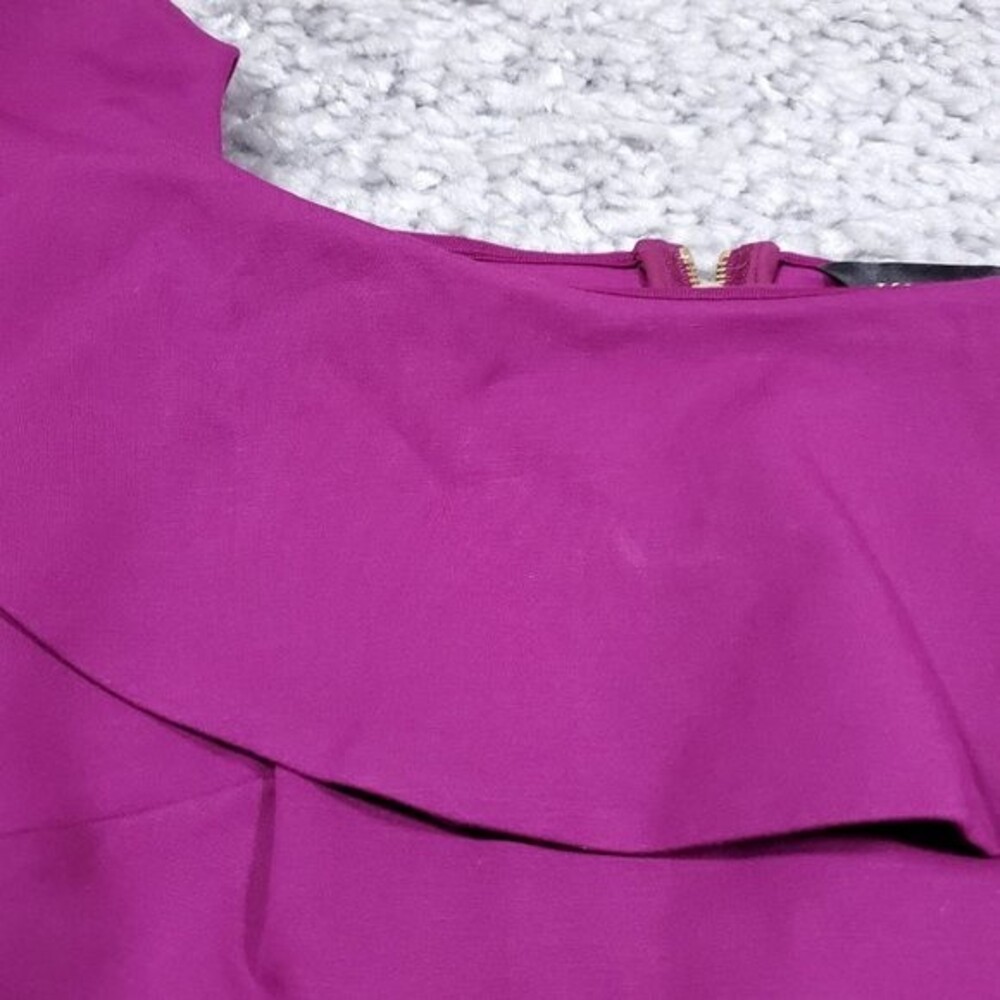 Ted Baker Frill Detail Bardot Top Ruffle Purple NWT Ted Size 0 US Women's 2 - Picture 4 of 10